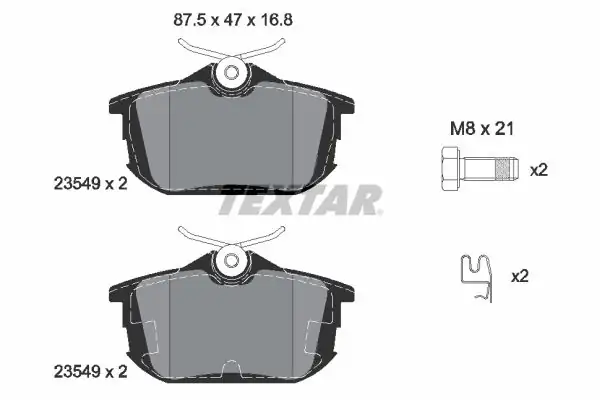 TEXTAR 2354901 | Fren Balatası Smart Arka Forfour Carisma Colt