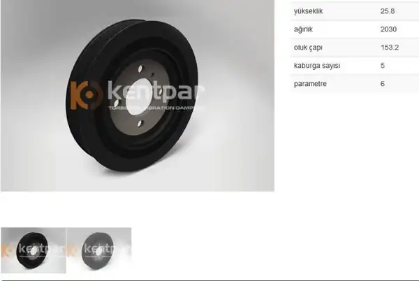 KENTPAR 190 | Krank Kasnağı İ30 Elentra Accent Lc Sportage 1 5 CRDI 2 0 CRDI 01 D3ea D4ea