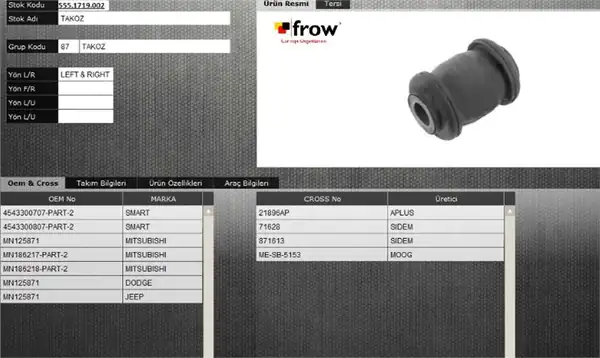 FROW ALTTAKIM 5551719002 | Salıncak Burcu Küçük Mitsubishi Colt VI