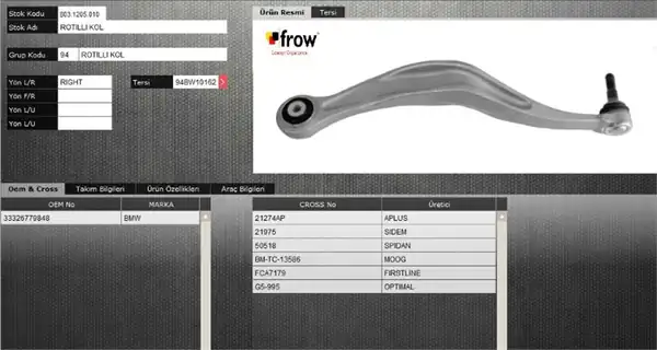FROW ALTTAKIM 8031205010 | Rotilli Kol Sol Bmw F07 5 Serisi 2011