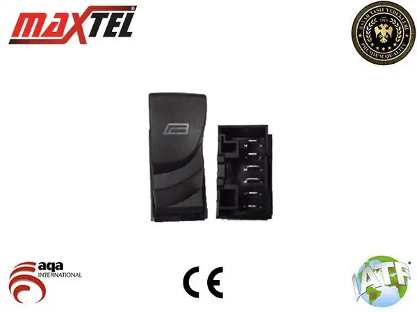 MAXTEL 18205043 | Cam Düğmesi Sol Siyah Kasasiz Ducato II Boxer II 6 Fişli 02 Jumper 02 06