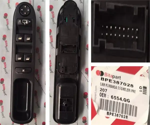 BİTAPART BPE387028 | Ön Kapı Cam Düğmesi Sol 207 Dörtlü