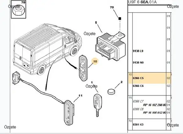 BİTAPART BPE380021 | Boxer III Orta Kapı Sabit Işık Kontaktörü