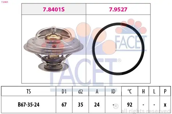FACET 7-8401 | Termostat VW 2 4 2 8 A6 Passat 97
