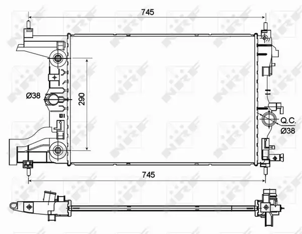 NRF 53122 | Motor Su Radyatörü A T Astra J 10 19 A16xer B16xer Cruze J300 Cruze J305 F16d 580 398 16