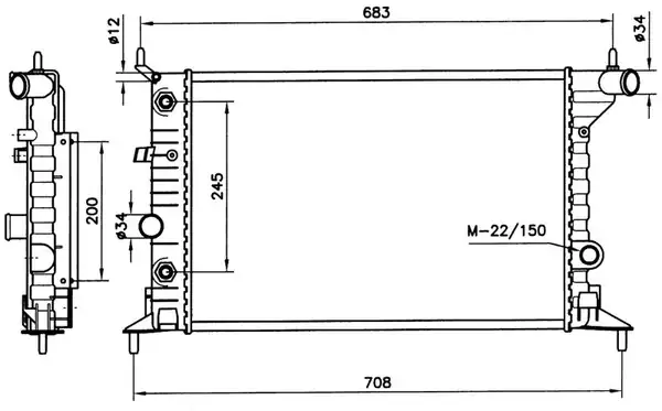 NRF 519516 | Motor Su Radyatörü Vectra B X16xel X20xev Klimasız A T
