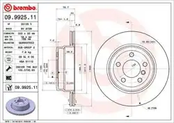 BREMBO 09.9925.11 | Fren Diski E-70 / 71 Arka Tek | 2 Adet