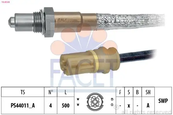 FACET 10-8328 | Oksijen Sensörü Bmw N52 N54 E81 E82 E87 E88 E90 E91 E92 E93 E83 E70 Z4 E89