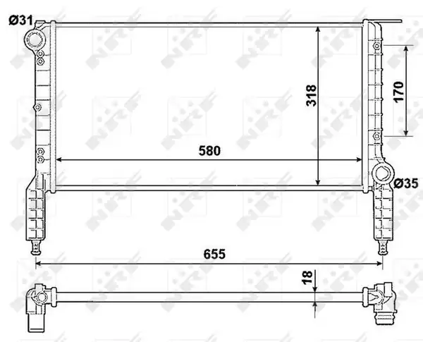 NRF 53788 | Motor Radyatörü Fiat Doblo 1 2 2001 Klimasız Mekanik