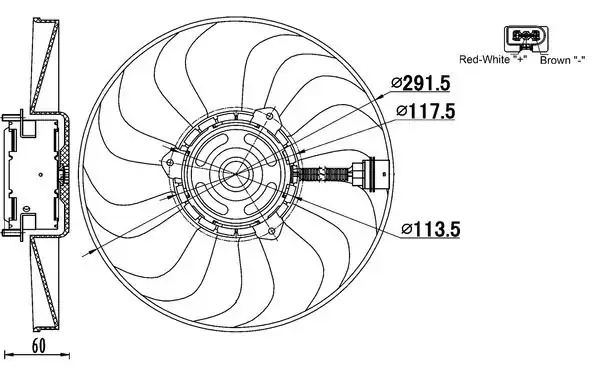MAHLE CFF167000S | Fan Motoru-290 mm 90W (VW Polo 02-10 Seat Ibiza 02-10 Skoda Fabia 00-10)