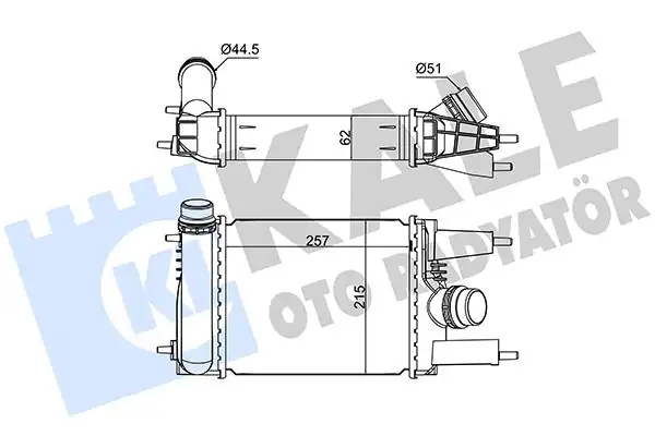 Kale Radyatör 375750 İntercooler Turbo Radyatörü Nissan Juke Pulsar1 2 Dıg T 14 Brazing 257x215x62 Kale Radyatör Marka