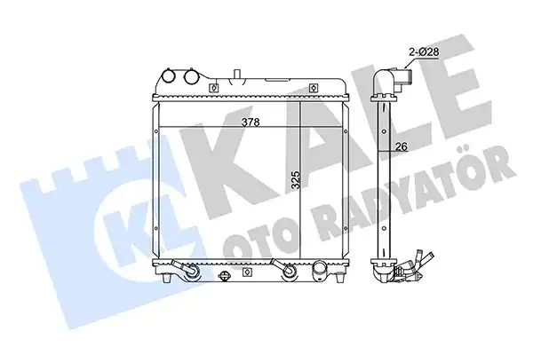 Kale Radyatör 351680 Su Radyatörü Brazing Honda Jazz 1 2 1 4 02 08 328 378x26 Otomatik Şanzıman Kısa Tip 325 378x26