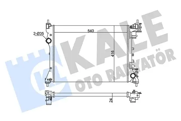 KALE 363070 | Motor Su Radyatörü 540x416x24 Fiat Doblo Combo Alfa Romeo Mıto 1 4 M-T Mekanik 10