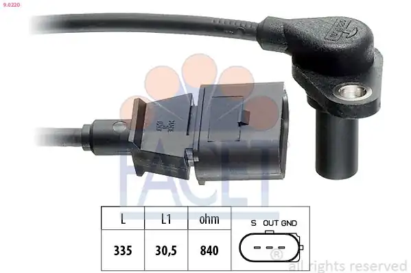 FACET 9-0220 | Hız Sensörü Bora Golf IV A3 Leon Toledo Octavia 99 10 846288