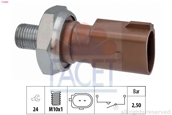 FACET 7-0205 | Yağ Basınç Müşürü VW Tüm Modeller 1 6 2 0 TDI Clha Kahverengi