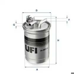 UFI 24.451.00 | Yakıt Filtresi (Mazot) Audi A4 A6 2.0 TDI Bna Blb Brf Bre Brd Bva Bvf Bvg 04-08