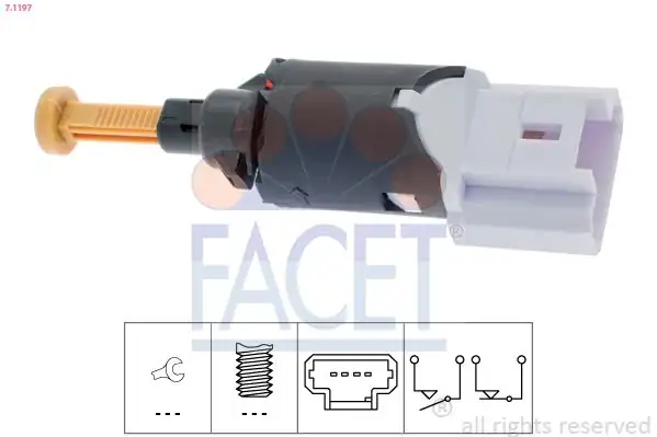 FACET 7-1197 | Fren Stop Müşürü C2 C3 C3 Plurıel C5 Xsara II 206 307 607 206 T3e Plus Berlingo II Partner II