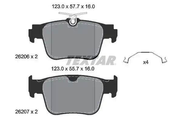 TEXTAR 2620601 | Fren Balatası Arka VW Caddy 2020 Golf8 A3 Leon Octavia Connect Bm