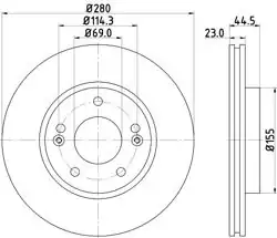 HELLA 8DD355131-361 | Fren Diski Hyundai Kia Ceed Ceed Combi Van Ceed Sportswagon | 2 Adet