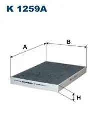 FILTRON K1259A | Kabin Filtresi Karbonlu (Chrysler 300C 2.7 3.0Crd 3.5 5.7 2004-2012)