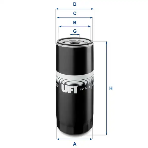 Ufi Filtre 23 144 00 Yağ Filtresi Volvo Fh12 460 Renault Premıum Kerax 370 420 dCi