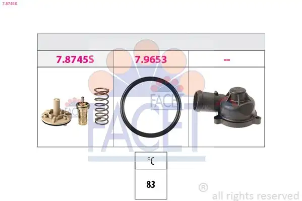 FACET 7-8745K | Termostat VW 1 4 TSI CAXA Kapaklı Tek