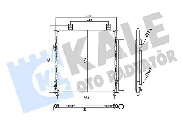 Kale Radyatör 358040 Klima Radyatörü 16mm Mitsubishi Attrage VI 1 2 13 Space Star VI 1 0 1 2 12