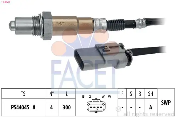 FACET 10-8349 | Oksijen Sensörü 1 Konum Corsa E 15 19 Adam 13 19 B10xfl B10xft