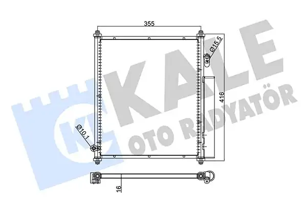 KALE 391900 | Klima Radyatörü Honda Jazz Gd 1 2 1 4 02 08 Küçük Tip 337x398x16