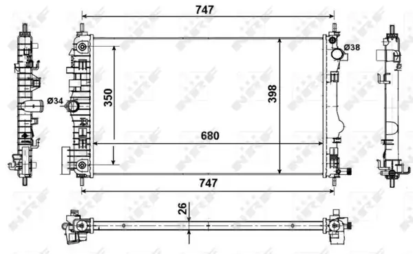 NRF 53775 | Motor Su Radyatörü Opel Insignia 2 0 08