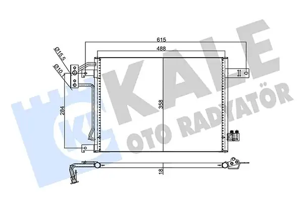 Kale Radyatör 358060 Klima Radyatörü Kurutucusuz 18mm Jeep Wrangler III 2 8 Crd 3 0 07
