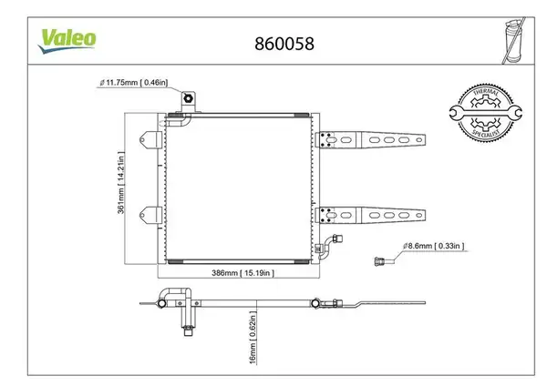Valeo 860058 Klima Radyatörü VW Polo Lupo 94 Seat Arosa 97 1 3 1 4 1 6 1 9d 1 6gti 1 4 16v 1 7sdi