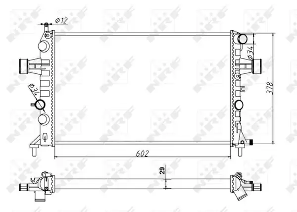 NRF 54668A | Motor Su Radyatörü Brazing Manuel Astra G Zafira A X16xel Z16xe 98 10