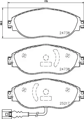 HELLA PAGID 8DB355021-971 | Fren Balatası Audi Seat Skoda VW A3 8V A3 Convertible A3 Limousine