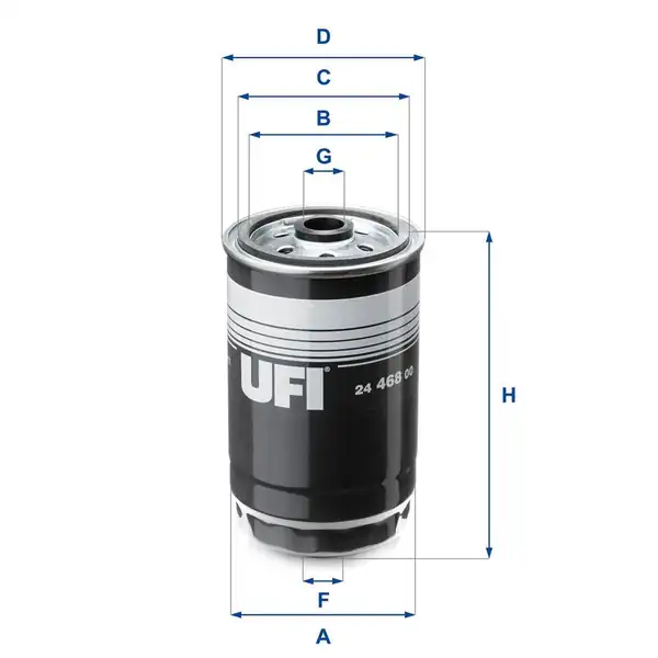 UFI 24-468-00 | Yakıt Filtresi Hyundai İ30 1 6 CRDI 11 16 İ40 1 7 CRDI 11 Santa Fe 2 7 03 06 Euro 6