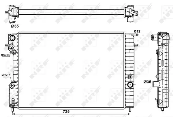 NRF 509689 | Motor Su Radyatör X20xev Omega B A T Brazing