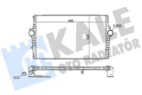 Kale Radyatör 375680 Turbo Radyatörü Brazing 30mm Volvo S60 İ 2 0t 00 10 S80 İ 2 4d 01 06 V70 II 2 4d 01 08