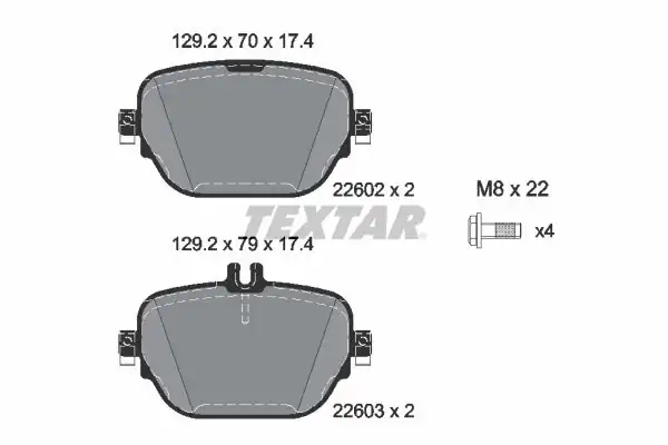 TEXTAR 2260201 | Mercedes Cls257 213 Glc253 Arka Fren Balatası