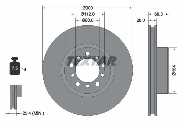 TEXTAR 92032500 | Fren Diski 126 103 Ön 2 Adet