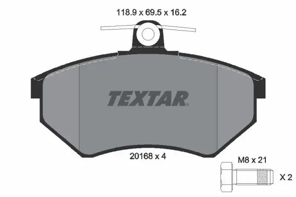 TEXTAR 2016801 | Fren Balatası VW Polo CLS Golf III Ön 866870