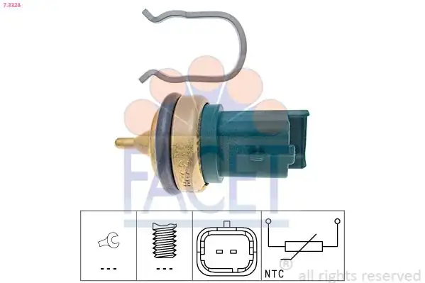 FACET 73328 | Hararet Müşürü Yeşil Peugeot 206 207 307 Partner Citroen Berlingo C3 Mini Cooper