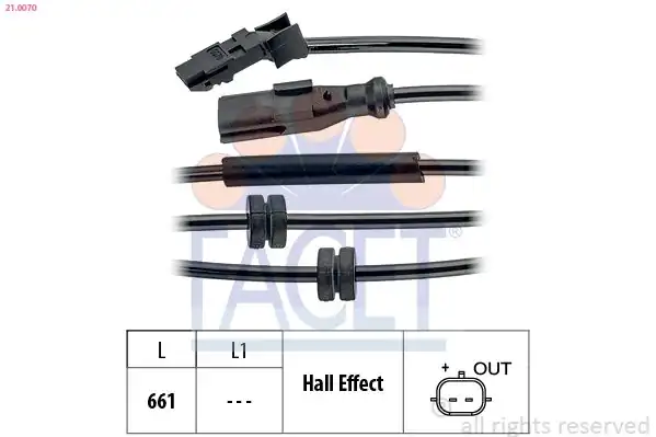 FACET 210070 | Arka ABS Sensörü Renault Clio III 1889389