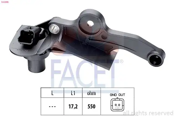 FACET 90298 | Krank Devir Sensörü Peugeot P206 P307 Citroen C3 Nemo Fiat Fiorino 1 4 1 6 Siyah Benzinli