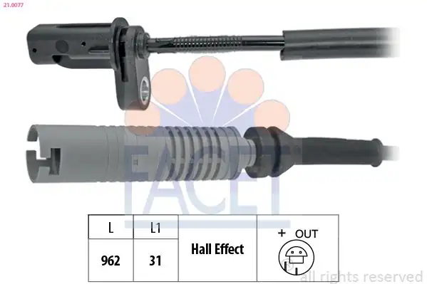 FACET 210077 | Arka ABS Sensörü Bmw E81 E82 E90 E92 E87 E88 E91 E93