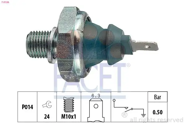FACET 70138 | Yağ Basınç Müşürü Audi A3 A4 A6 Volkswagen Caddy Golf Jetta 1889470
