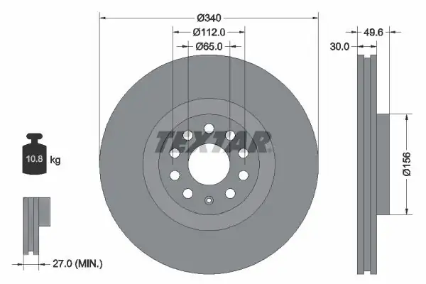 TEXTAR 92229805 | Fren Diski VW Arteon Tiguan Kodiaq Ön 340x30 2 Adet