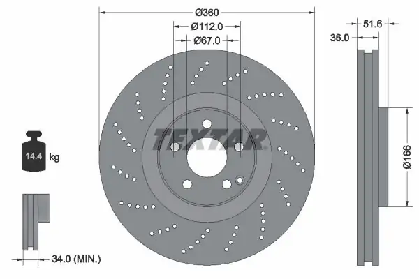 TEXTAR 92283905 | Fren Diski 218 Ön CLS 2 Adet