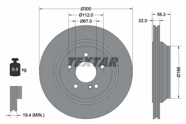 TEXTAR 92176303 | Fren Diski Arka W221 08 2 Adet