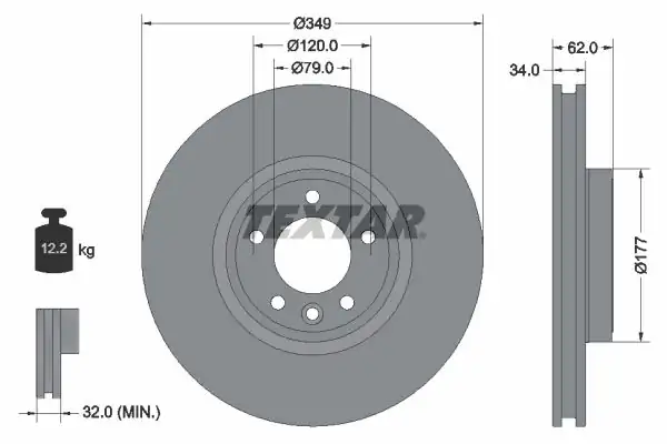 TEXTAR 92307605 | Fren Diski R Rover Disc. Sport 2 0 3 0 4 4 2 Adet