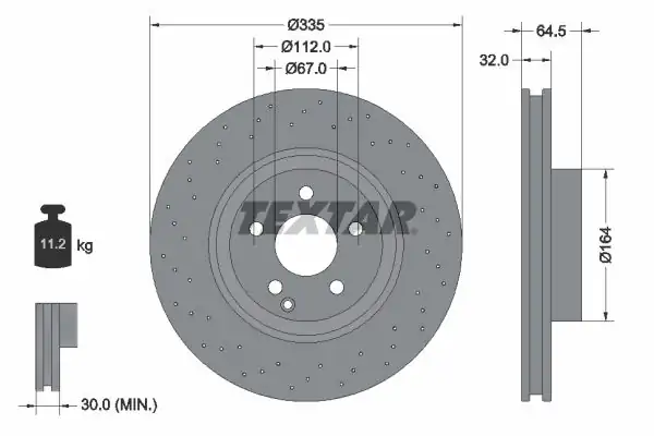 TEXTAR 92171905 | Fren Diski 221 Ön Tek 2 Adet